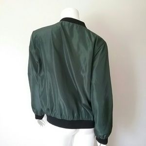 Jackets & Coats - Army Green Nylon Bomber Jacket Jackets & Coats - Army Green Nylon Bomber Jacket